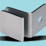 Shower screen fixing brackets for 90deg wall to glass application.