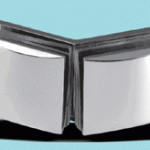 Shower screen fixing brackets for 135deg glass to glass application.